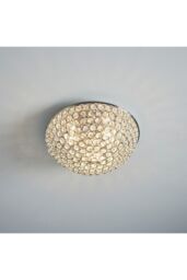 Netlighting Chryla 3 Light Bathroom Flush Ceiling Light Chrome Clear Crystal Detail IP44 G9 - thumbnail 4