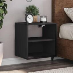 Berkfield Home Durable Wall-mounted Bedside Cabinets 2 pcs Black 40x31x39.5 cm - thumbnail 2