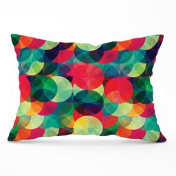 Warren Reed - Designer Colourful Grunge Circle Pattern Cushions in Red - Size: 60 cm x 60 cm - thumbnail 1