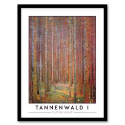 "Artery8 Gustav Klimt Tannenwald I Fir Forest Painting Framed Wall Art Print in Brown - Size: W12"" x H16""" - thumbnail 1
