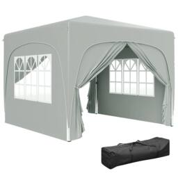 OUTSUNNY 3 x 3(m) UPF50+ Pop Up Gazebo with Sides & Carry Bag, Light Grey - thumbnail 2