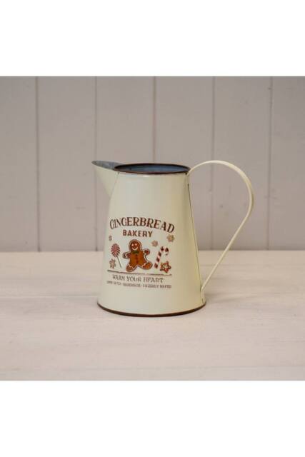 KDMD Cream Zinc 'Gingerbread Bakery' Jug - image 1