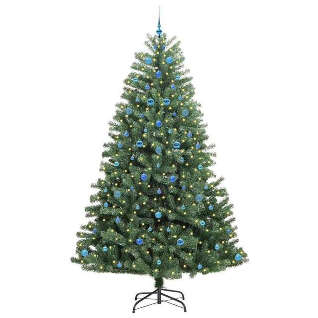 Berkfield Home Realistic Artificial Hinged Christmas Tree Green 240 cm PVC & Metal - image 1