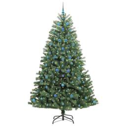 Berkfield Home Realistic Artificial Hinged Christmas Tree Green 240 cm PVC & Metal