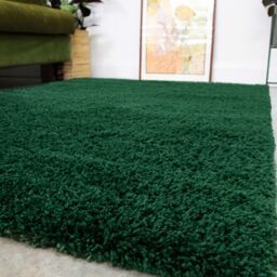 Kukoon Soft Fluffy Thick Pile Shaggy Area Rug, Living Room Bedroom Carpet Runner in Emerald - Size: 60 cm x 110 cm - thumbnail 5