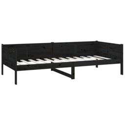 Berkfield Home Day Bed Black Solid Wood Pine 90x190 cm - thumbnail 4