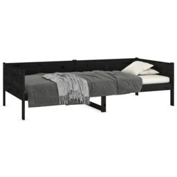 Berkfield Home Day Bed Black Solid Wood Pine 90x190 cm - thumbnail 3