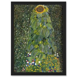 Artery8 Gustav Klimt The Sunflower 1907 Old Master Painting Artwork Framed Wall Art Print A4 in Black - thumbnail 1