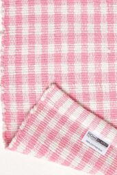 Homescapes Cotton Gingham Check Hand Woven Hall Runner, 66 x 200 cm in Pink - Size: 66 cm x 200 cm - thumbnail 5