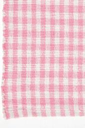 Homescapes Cotton Gingham Check Hand Woven Hall Runner, 66 x 200 cm in Pink - Size: 66 cm x 200 cm - thumbnail 3