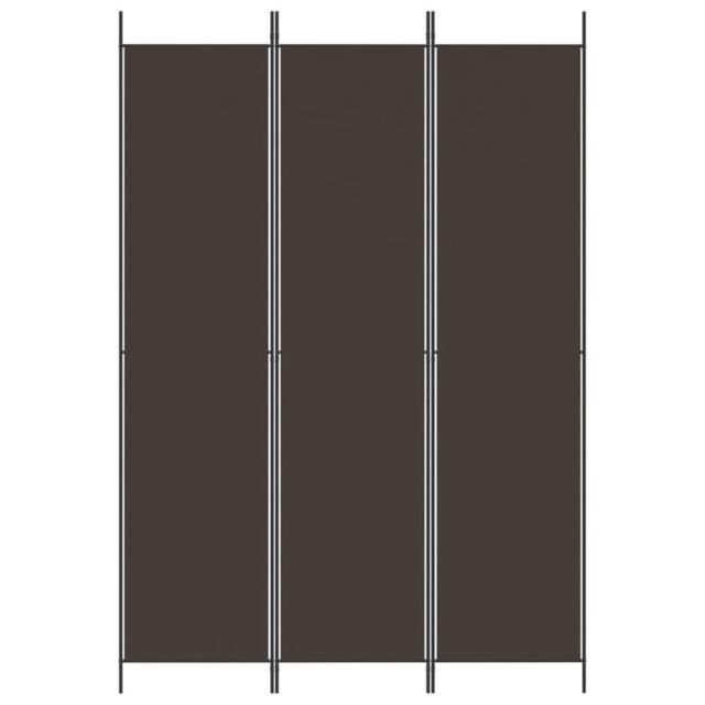 Berkfield Home Durable 3-Panel Room Divider Brown 150x220 cm Fabric - image 1
