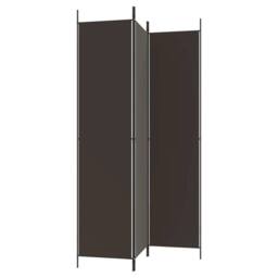 Berkfield Home Durable 3-Panel Room Divider Brown 150x220 cm Fabric - thumbnail 4