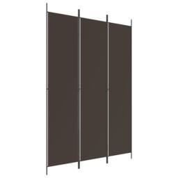 Berkfield Home Durable 3-Panel Room Divider Brown 150x220 cm Fabric - thumbnail 3