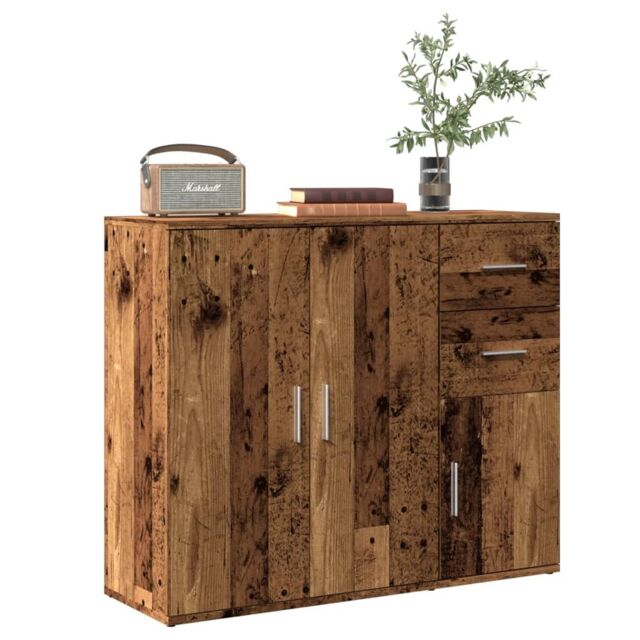 Berkfield Home Sideboard Old Wood 91x29.5x75 cm Engineered Wood in Brown - image 1