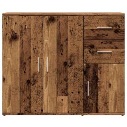 Berkfield Home Sideboard Old Wood 91x29.5x75 cm Engineered Wood in Brown - thumbnail 4