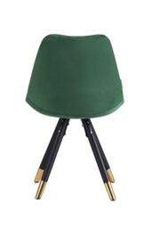 Life Interiors Single Sofia Ergonomic Modern Dining Chair Upholstered in Velvet, Metal Legs with Gold End Caps in Green - thumbnail 4