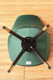 Life Interiors Single Sofia Ergonomic Modern Dining Chair Upholstered in Velvet, Metal Legs with Gold End Caps in Green - thumbnail 5