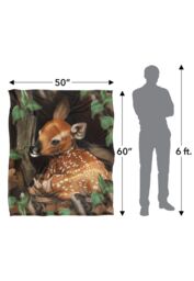 JQ Licensing Karen Latham Fawn Baby Deer Silky Touch Super Soft Throw Blanket 152 X 127 cm in White - thumbnail 5