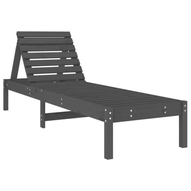 Berkfield Home Sun Loungers 2 pcs Grey 199.5x60x74 cm Solid Wood Pine - image 1