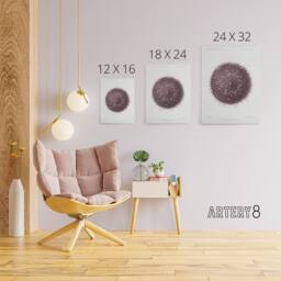 "Artery8 Sea Urchin Marine Life Illustration Albert I Canvas Wall Art Print in White - Size: W12"" x H16""" - thumbnail 4