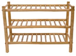Nordlys Shoe Rack Entry Furniture 3 Shelves in Bamboo in Brown - thumbnail 4