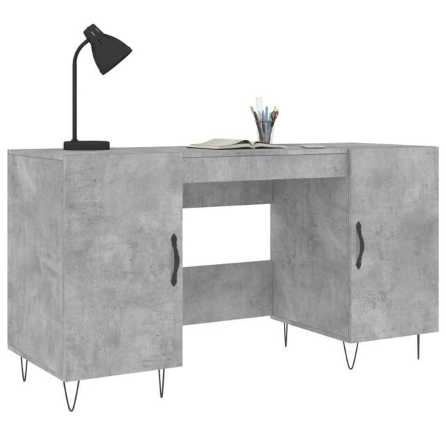 Berkfield Home Elegant Desk Concrete Grey 140x50x75 cm Engineered Wood - Size: 140 x 50 x 75 cm - image 1