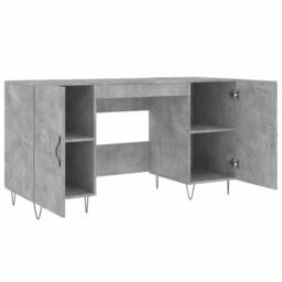 Berkfield Home Elegant Desk Concrete Grey 140x50x75 cm Engineered Wood - Size: 140 x 50 x 75 cm - thumbnail 5