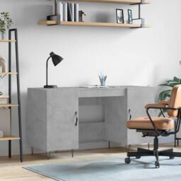 Berkfield Home Elegant Desk Concrete Grey 140x50x75 cm Engineered Wood - Size: 140 x 50 x 75 cm - thumbnail 2