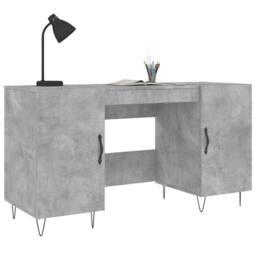 Berkfield Home Elegant Desk Concrete Grey 140x50x75 cm Engineered Wood - Size: 140 x 50 x 75 cm - thumbnail 1