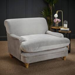Lemon Pavilion Furniture Plumpton Indoor Chair - Velvet - L109 x W106 x H84 cm - Grey - thumbnail 2