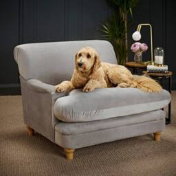 Lemon Pavilion Furniture Plumpton Indoor Chair - Velvet - L109 x W106 x H84 cm - Grey - thumbnail 3