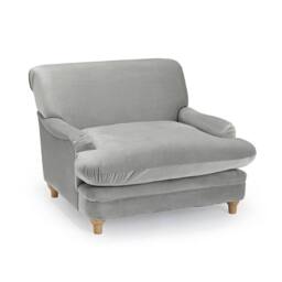 Lemon Pavilion Furniture Plumpton Indoor Chair - Velvet - L109 x W106 x H84 cm - Grey