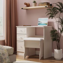 Ready Assembled 2 U Stratford 3 Drawer Vanity (Ready Assembled) in Taupe - thumbnail 1