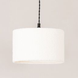 ValueLights Reni Cream Boucle Shade 3 Drop Bar Black Diner Ceiling Pendant Light - thumbnail 4