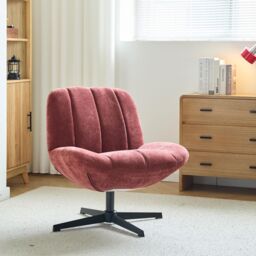 Nordlys Swivel Scandinavian Design Armchair in Red - thumbnail 7
