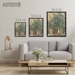 "Artery8 Terracotta Pots & Flowers Paul Cezanne Framed Canvas Wall Art Print - Size: W12"" x H16""" - thumbnail 4