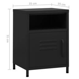 Berkfield Home Nightstands 2 pcs Black 35x35x51 cm Steel - Size: 35 x 35 x 51 cm - thumbnail 9