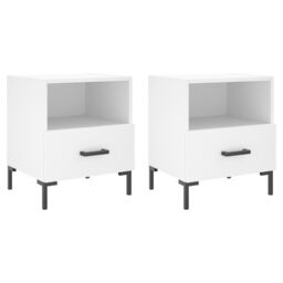 Berkfield Home Bedside Cabinets 2 pcs White 40x35x47.5 cm Engineered Wood - thumbnail 2