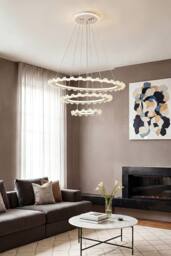 Living and Home Modern LED Pendant Light Chandelier in Silver - thumbnail 7