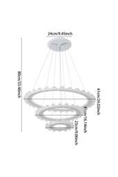 Living and Home Modern LED Pendant Light Chandelier in Silver - thumbnail 3