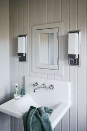 Loops IP44 Wall Light Opaque Glass Bulb Included Polished Chrome LED G9 3.5W in Clear - thumbnail 2