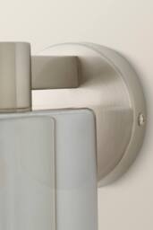 ValueLights Demi Smoked Glass Cup Wall Light with Bulb in Metallic Silver - thumbnail 4