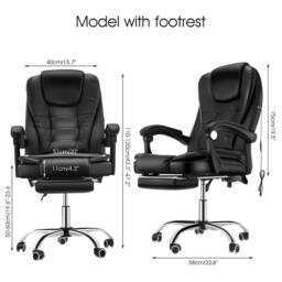 EONLION Office Chair Gaming PC Computer Executive Swivel in Black - Size: 100 cm - thumbnail 2