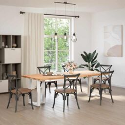 Berkfield Home Dining Table Legs T-Shaped¬†2 pcs White 60x35x(72-73) cm Steel - thumbnail 2