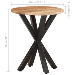 Berkfield Home Side Table 48x48x56 cm Solid Acacia Wood in Brown - Size: 48 x 48 x 56 cm - thumbnail 6