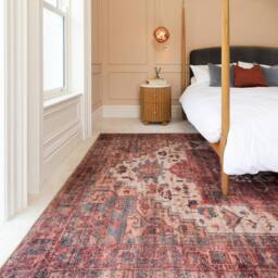 Kukoon Scarlet Distressed Soft Pile Living Room Area Rug Bedroom Floor Mat in Burgundy - Size: 160 cm x 230 cm - thumbnail 2