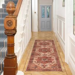 Kukoon Scarlet Distressed Soft Pile Living Room Area Rug Bedroom Floor Mat in Burgundy - Size: 160 cm x 230 cm - thumbnail 4