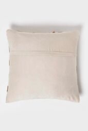 Homescapes Diamond Hide Leather Cushion 45 x 45 cm in Grey - Size: 45 cm x 45 cm - thumbnail 3