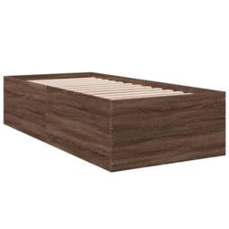 Berkfield Home Modern Bed Frame without Mattress Brown Oak 90x190 cm Single - thumbnail 1