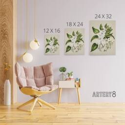 "Artery8 Hibiscus & Saltmarsh Ribbonwood Flowers Featon Canvas Wall Art Print in Beige - Size: W12"" x H16""" - thumbnail 4